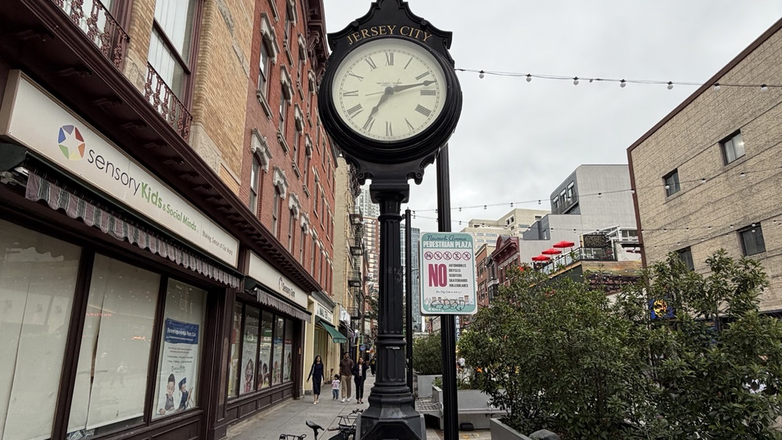 A downtown New Jersey pedestrian street